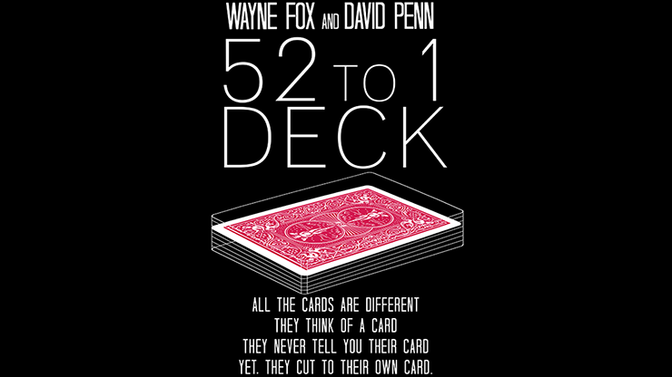 59185-full 52 to 1 Deck  by Wayne Fox Red (Gimmicks and Online Instructions)